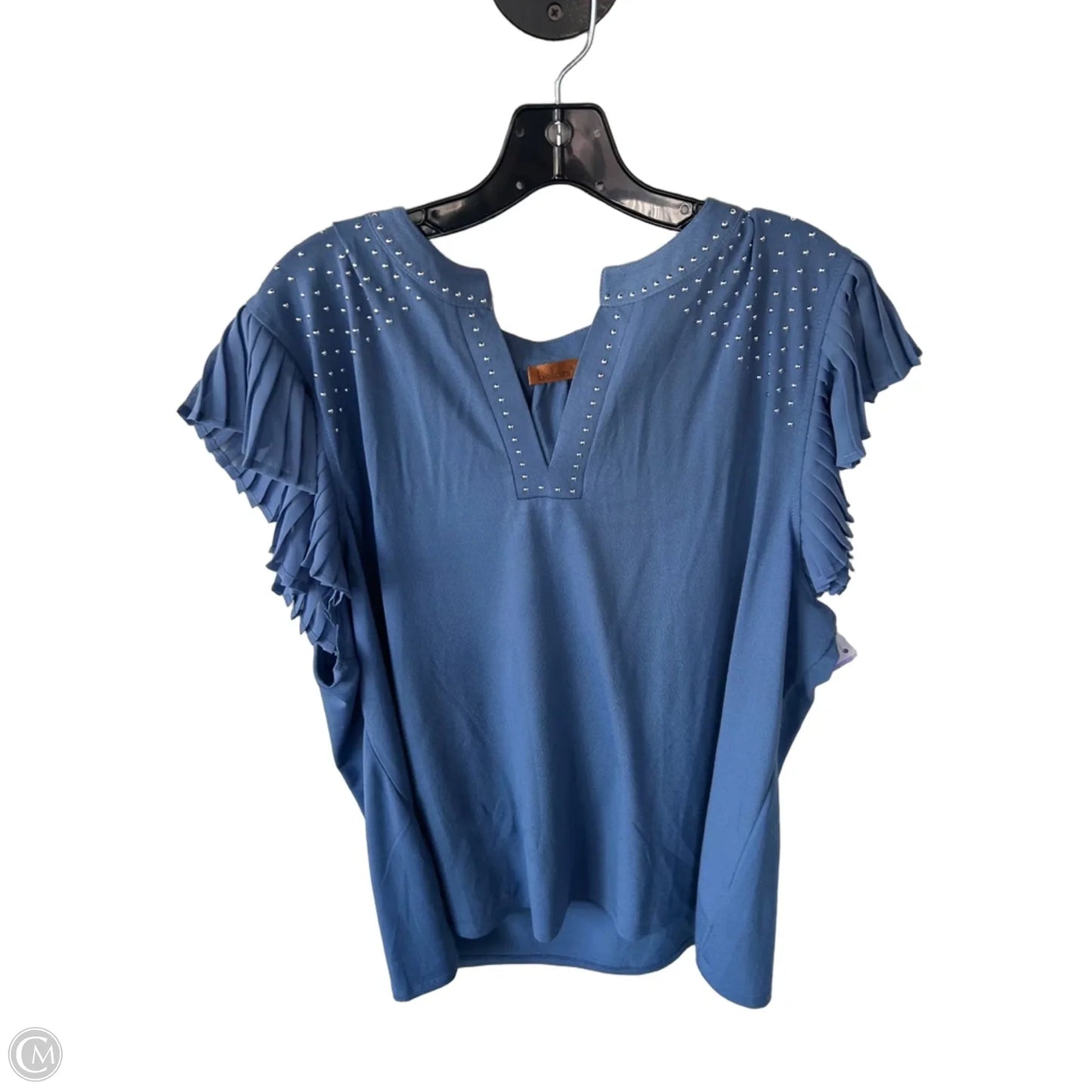 Top Short Sleeve By Belldini In Blue & Silver, Size: 3x