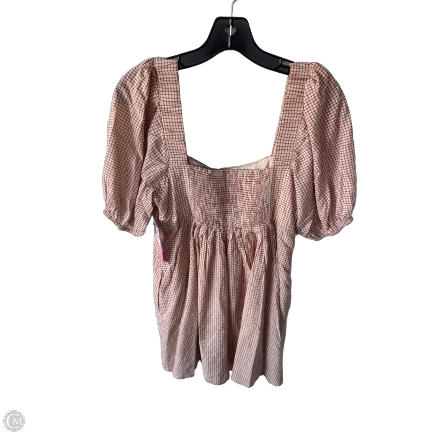 Dress Casual Short By Miou Muse In Red & Tan, Size: L