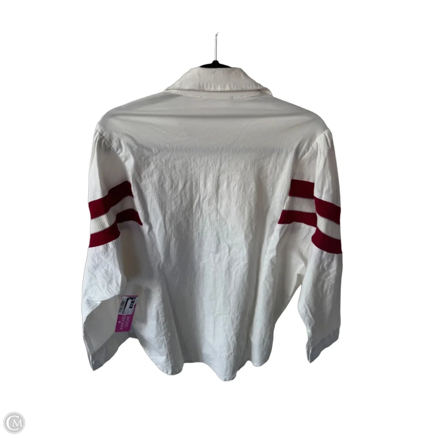 Top Long Sleeve By Bucketlist In Red & White, Size: M