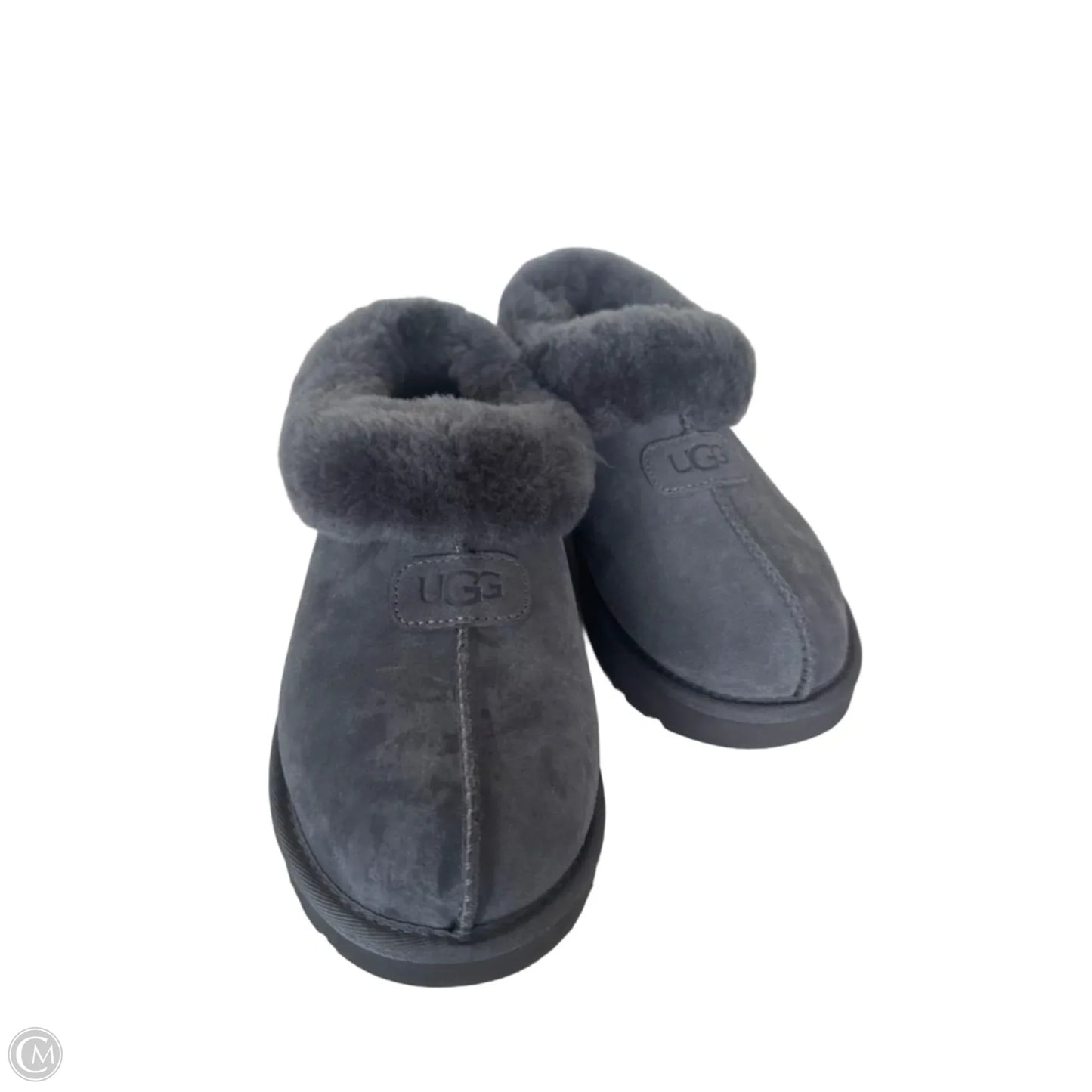 Slippers Designer By Ugg In Grey, Size: 9