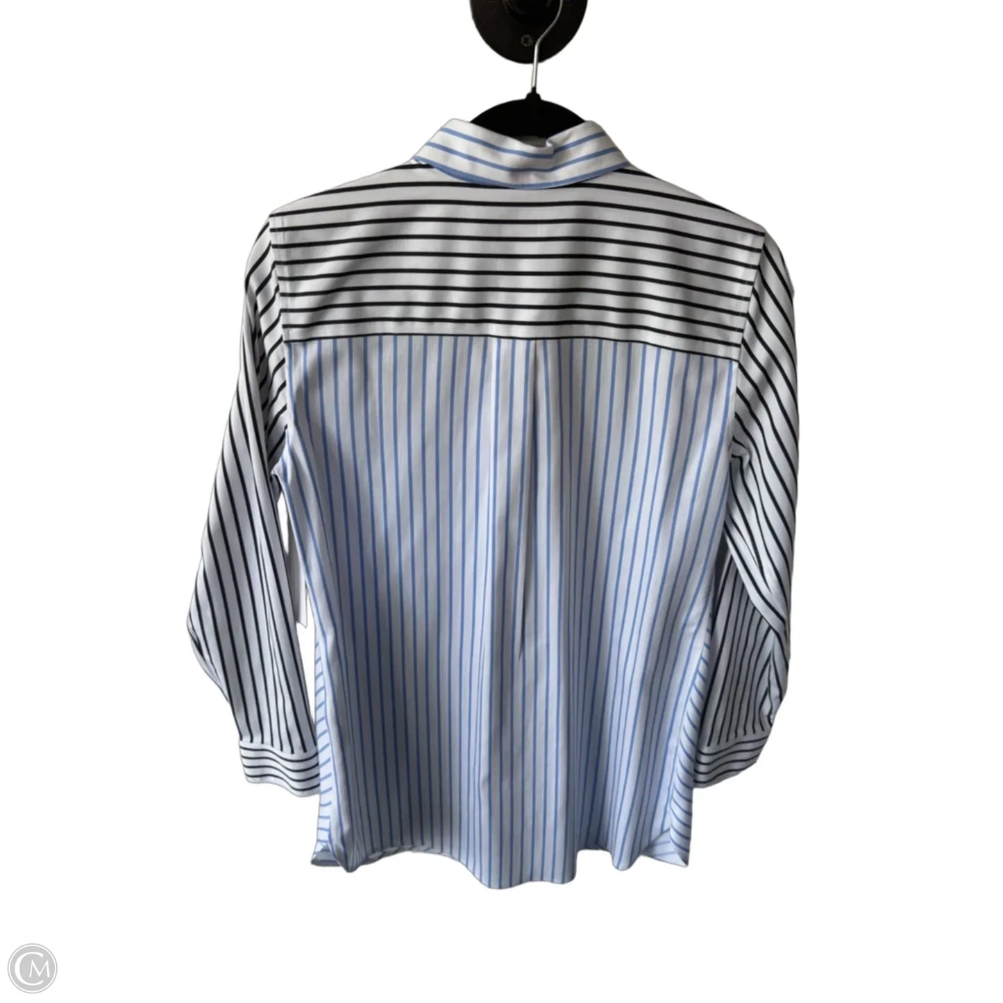 Tunic Long Sleeve By Chicos In Blue & White, Size: S