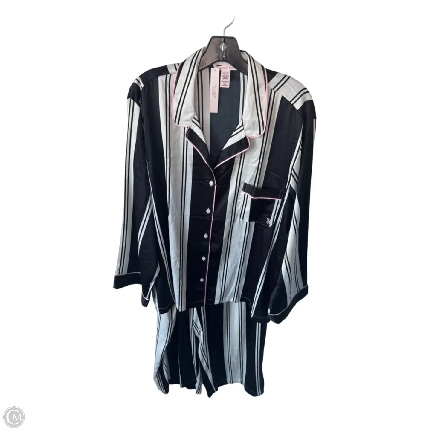 Pajamas 2pc By Victorias Secret In Black & White, Size: Xxl
