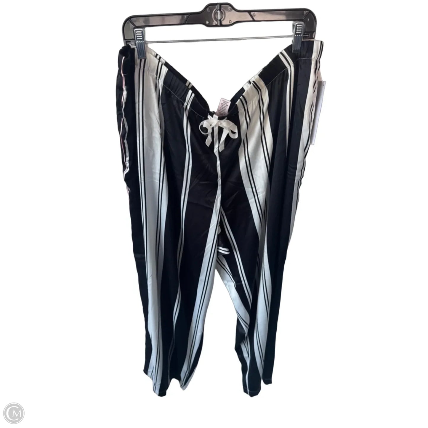 Pajamas 2pc By Victorias Secret In Black & White, Size: Xxl
