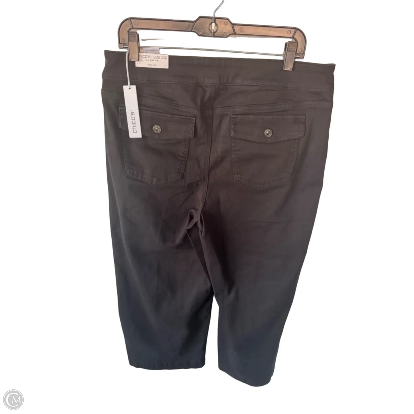 Jeans Wide Leg By Chicos In Black Denim, Size: 14