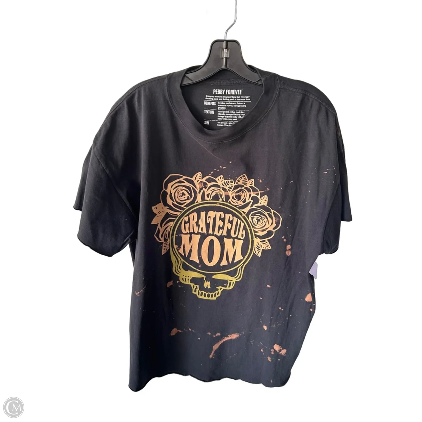 Top Short Sleeve By Cmc In Grey & Tan, Size: Xl