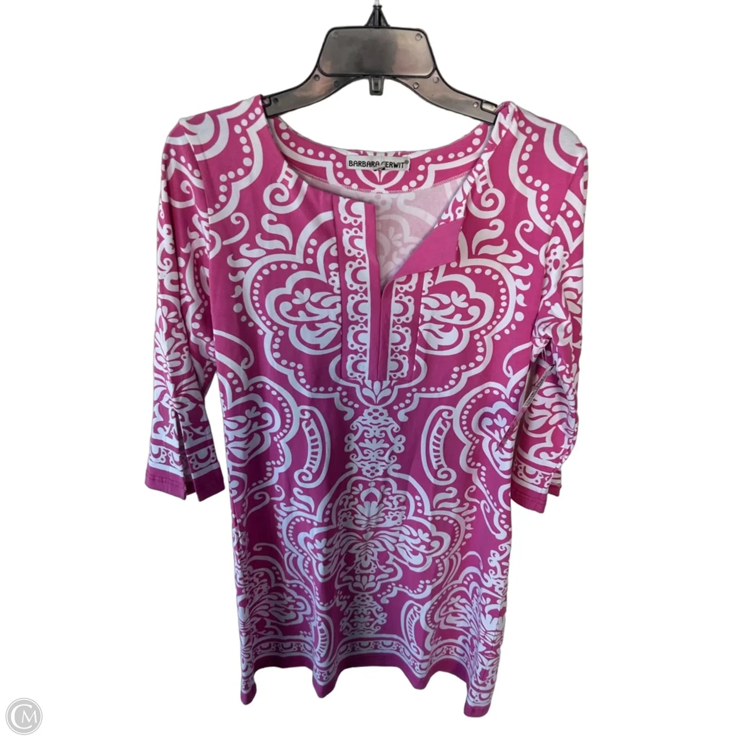 Dress Casual Short By Cmc In Pink & White, Size: M
