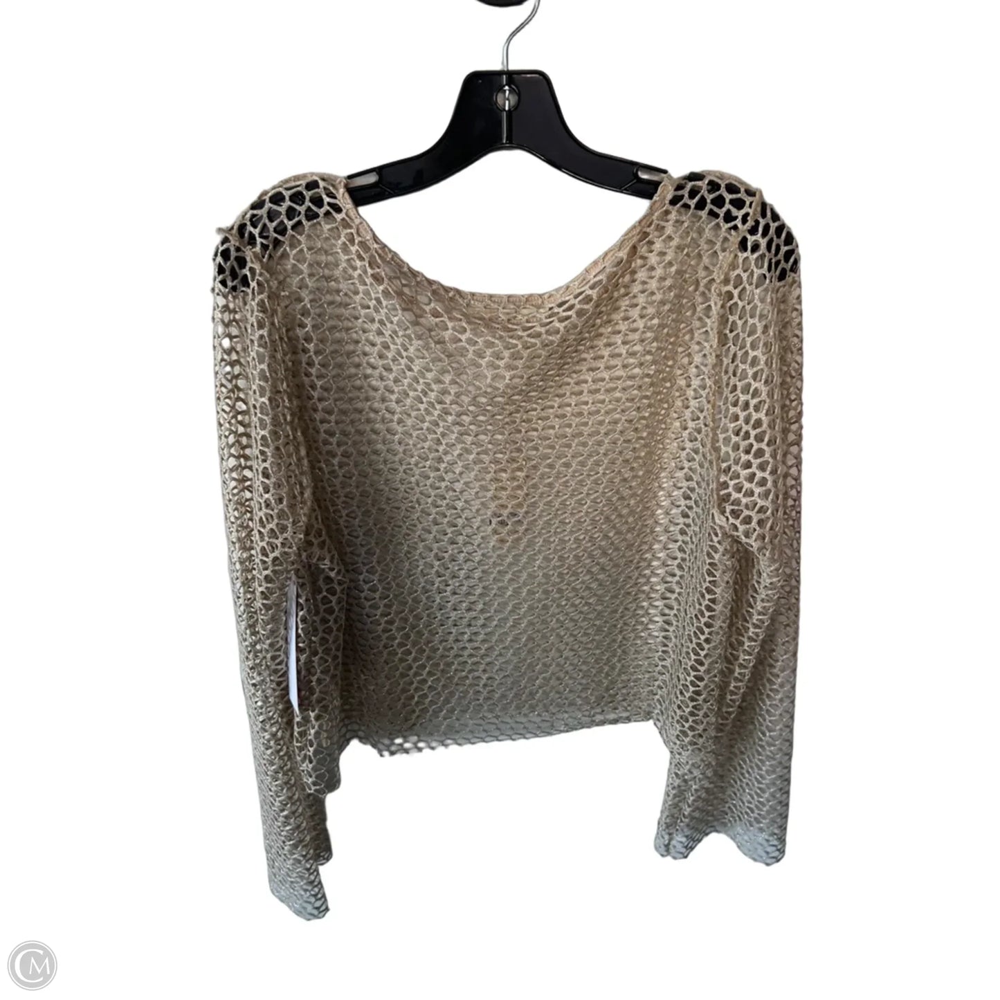 Top Long Sleeve By Gilded Intent In Gold, Size: L