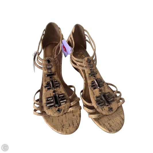 Sandals Heels Wedge By New York Transit In Tan, Size: 9.5