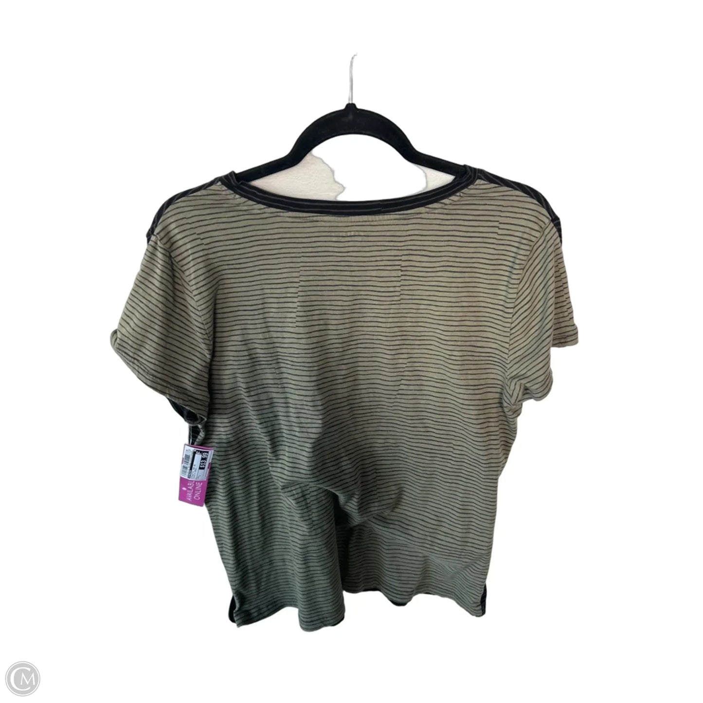 Athletic Top Short Sleeve By Athleta In Black & Green, Size: L