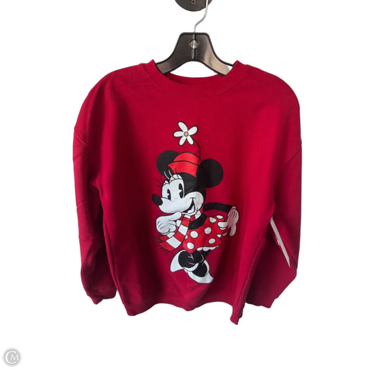 Sweatshirt Crewneck By Disney In Red, Size: M