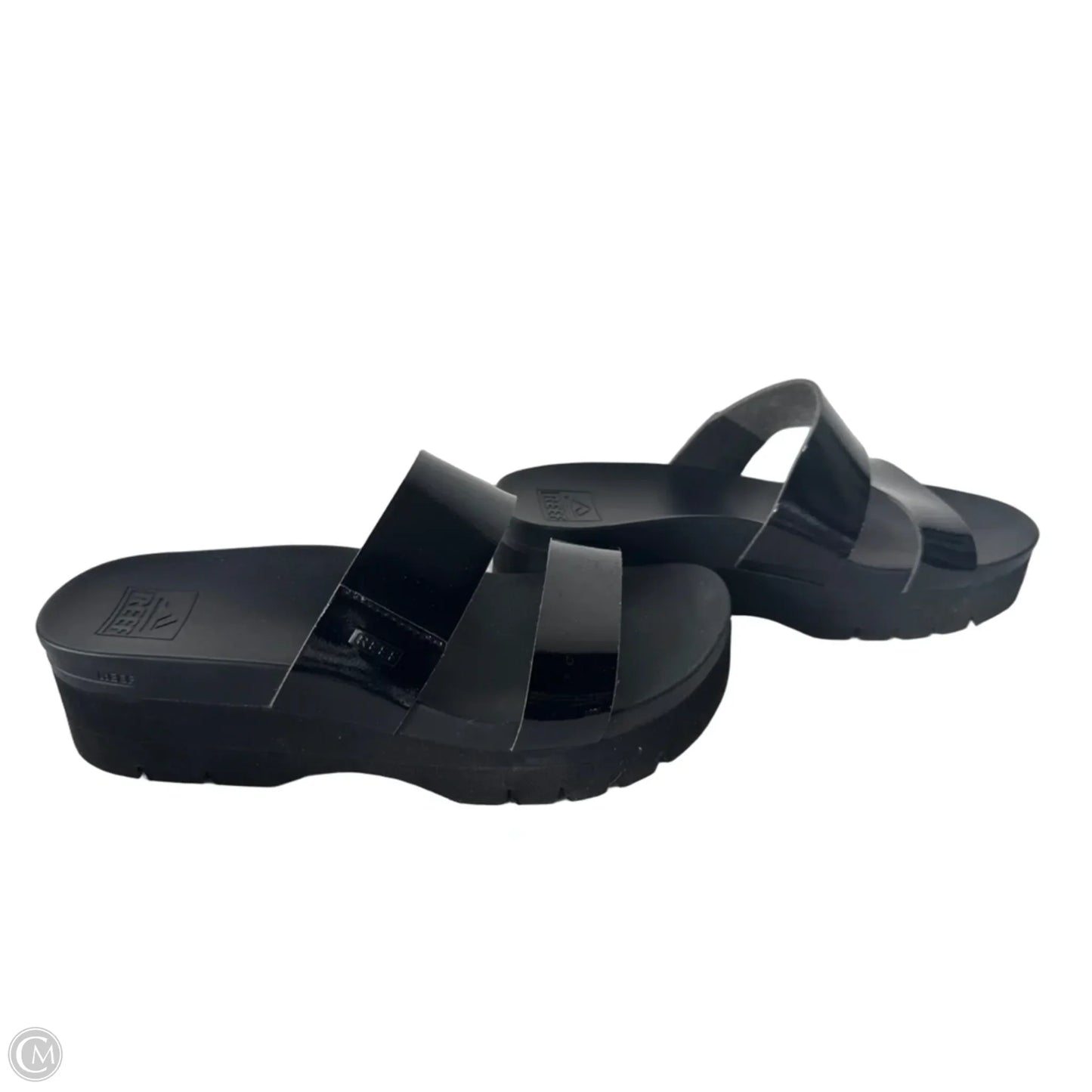 Sandals Heels Wedge By Reef In Black, Size: 9.5