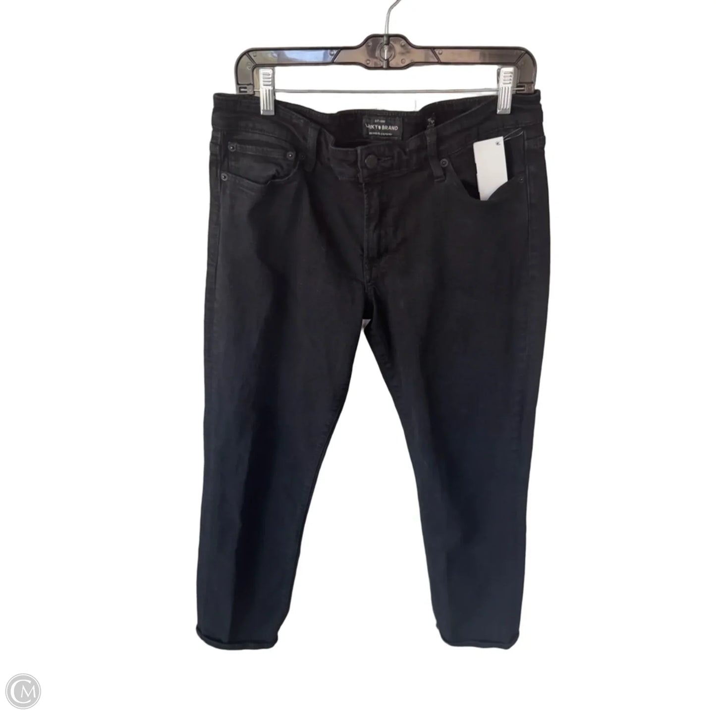 Jeans Straight By Lucky Brand In Black Denim, Size: 12