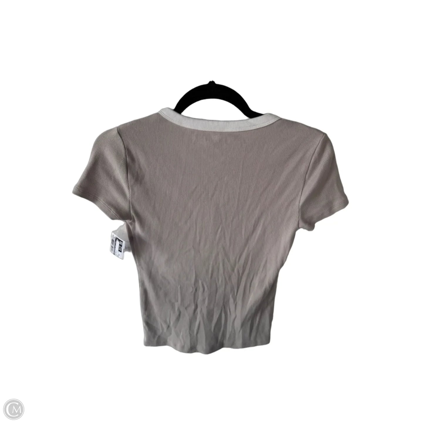Top Short Sleeve By Abercrombie And Fitch In Tan & White, Size: Xs