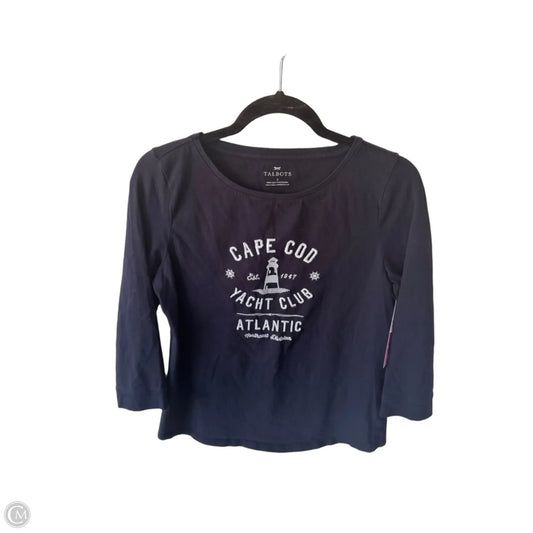 Top 3/4 Sleeve Basic By Talbots In Blue & White, Size: S