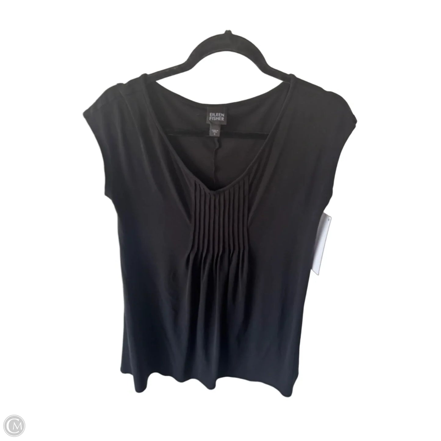 Top Short Sleeve By Eileen Fisher In Black, Size: S
