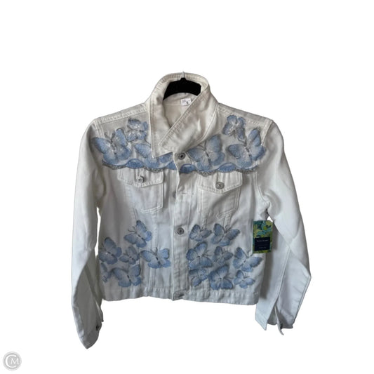 Jacket Denim By Clothes Mentor In White Denim, Size: S