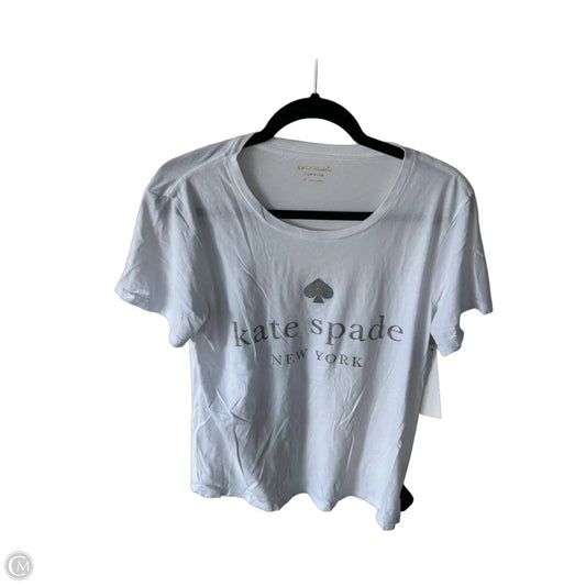 Top Short Sleeve Designer By Kate Spade In White, Size: Xl