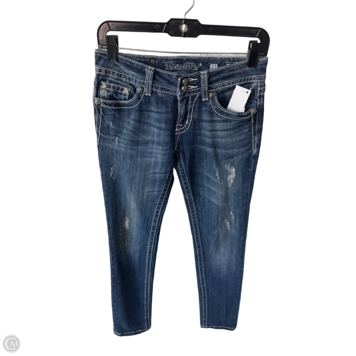 Jeans Skinny By Miss Me In Blue Denim, Size: 4