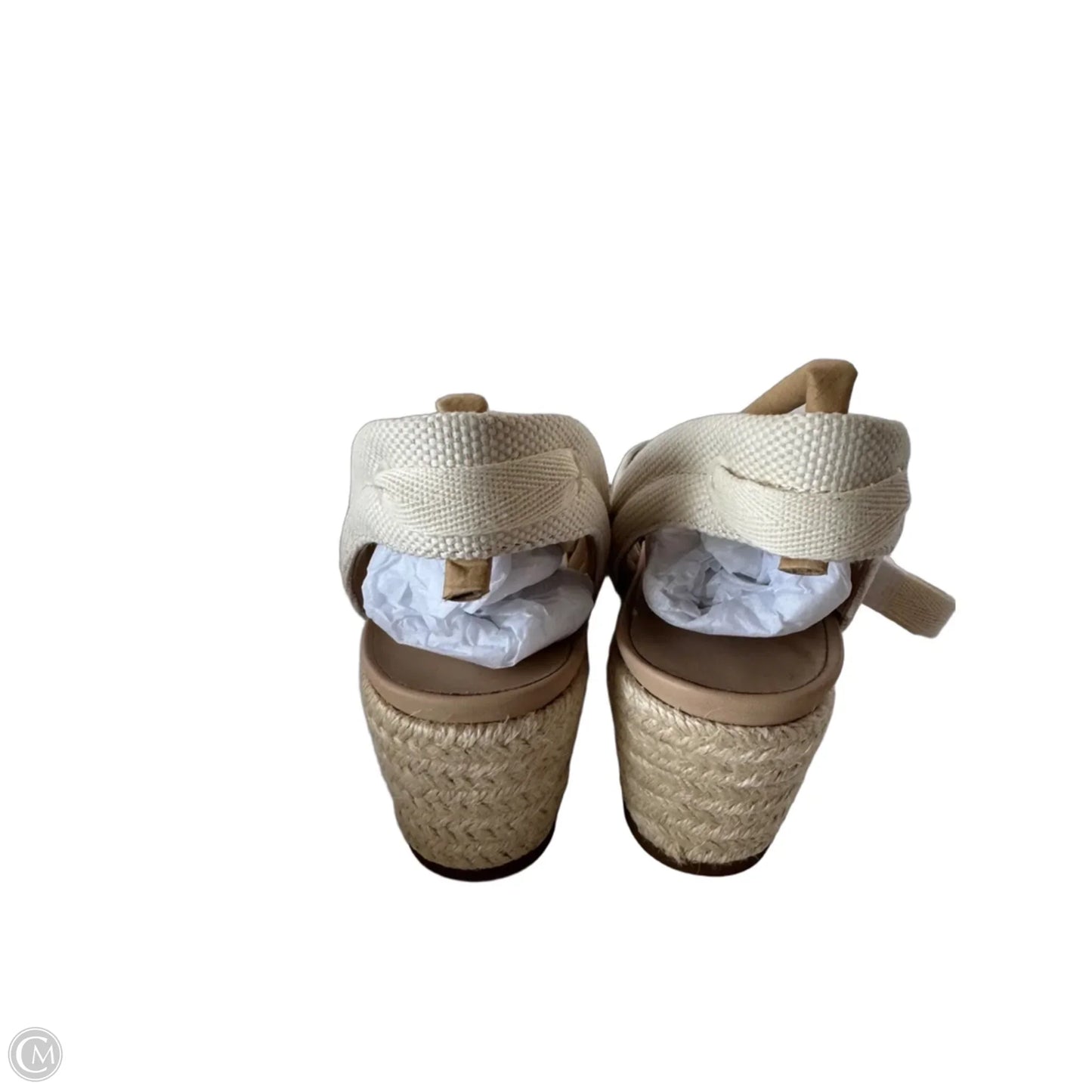 Shoes Heels Wedge By Abeo In Cream & Tan, Size: 9.5
