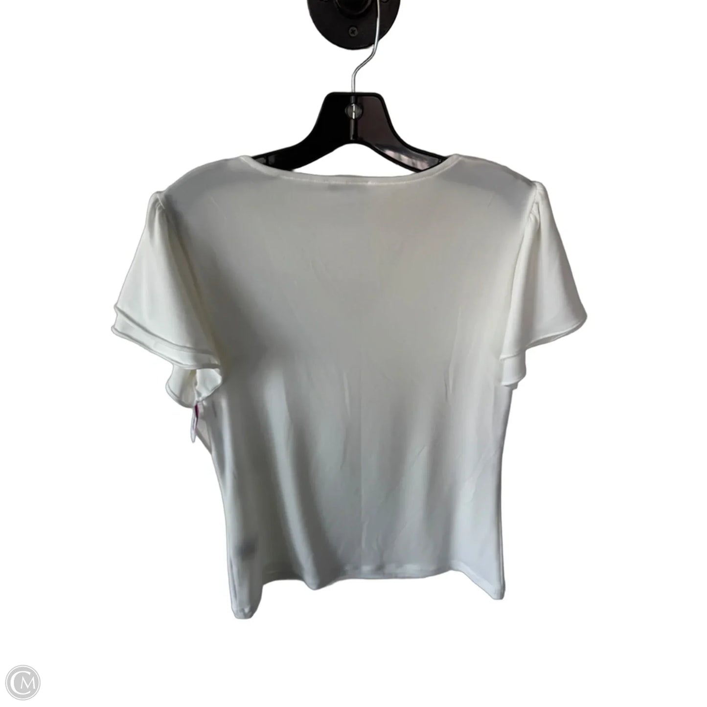 Top Short Sleeve By Calvin Klein In White, Size: S