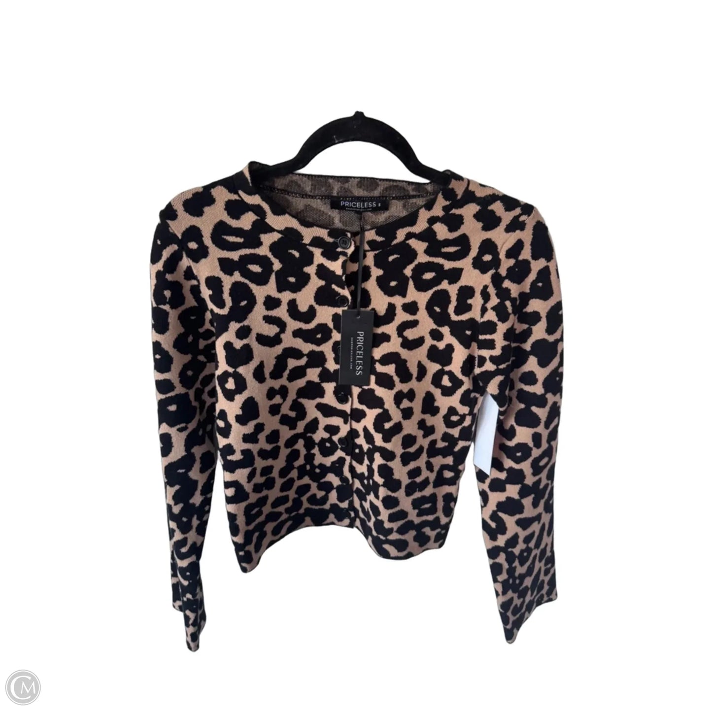 Sweater Cardigan By Clothes Mentor In Animal Print, Size: S