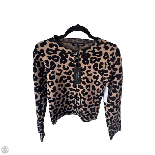 Sweater Cardigan By Clothes Mentor In Animal Print, Size: S