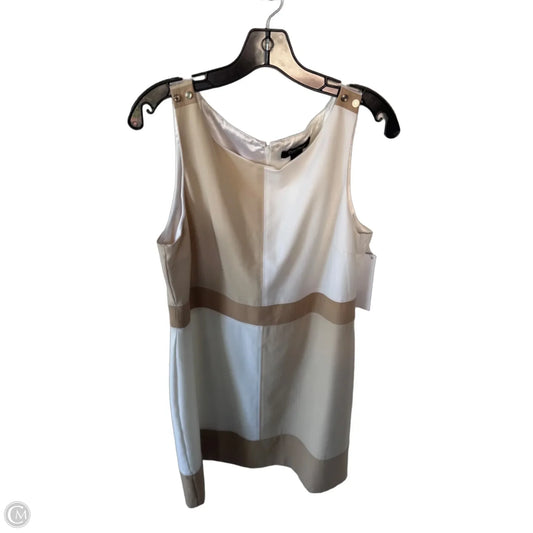 Dress Work By White House Black Market In Tan & White, Size: L