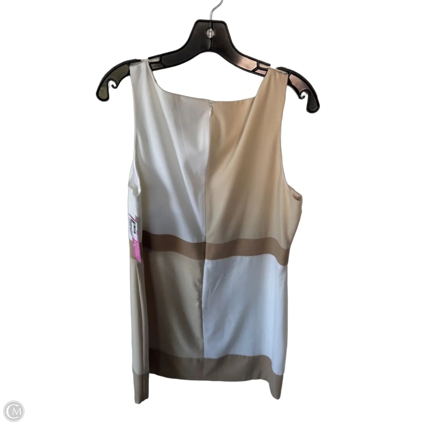 Dress Work By White House Black Market In Tan & White, Size: L