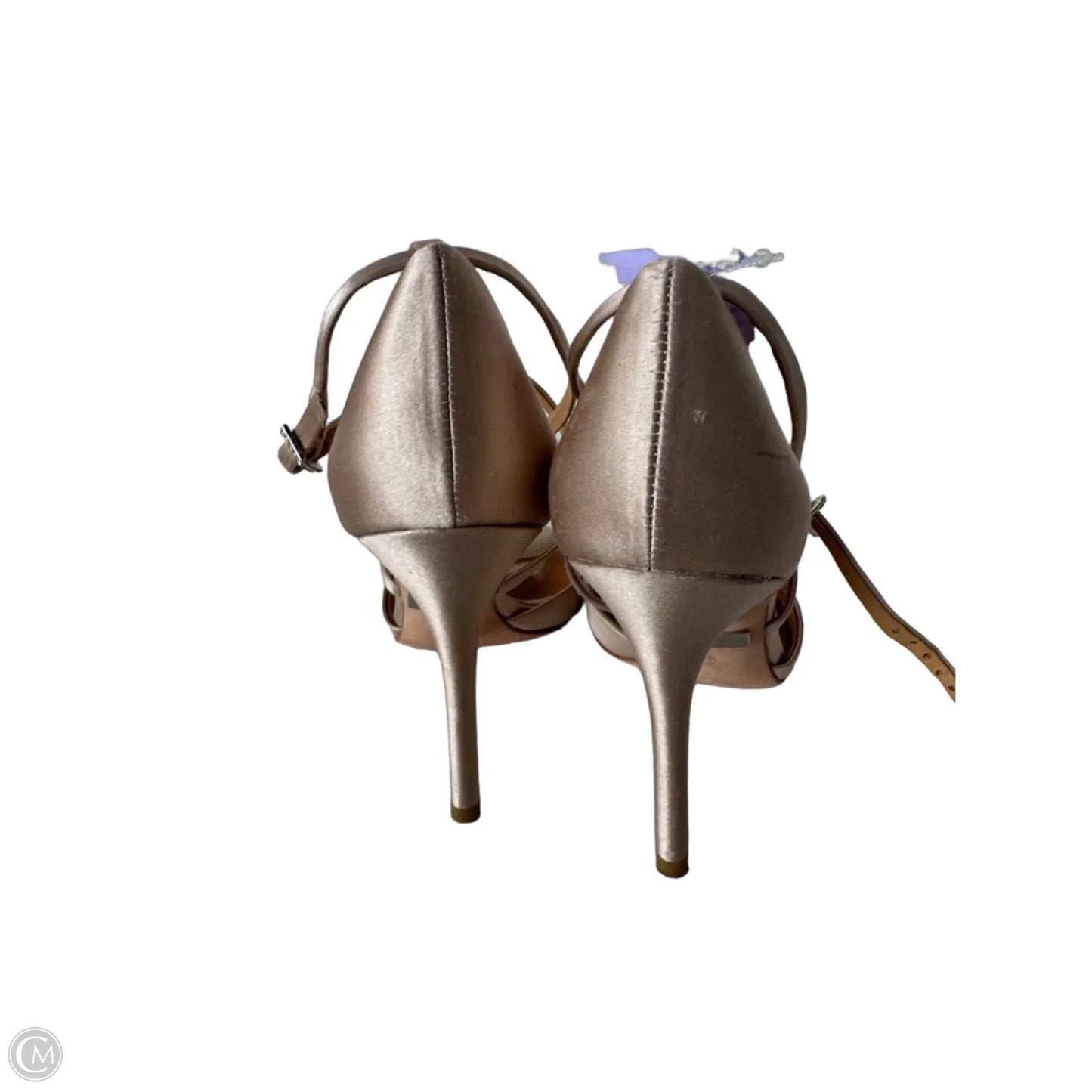 Sandals Heels Stiletto By Badgley Mischka In Gold, Size: 5.5
