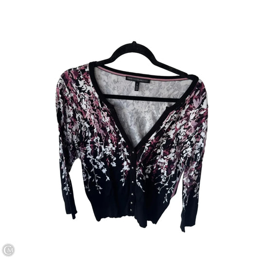 Sweater Cardigan By White House Black Market In Black & Purple, Size: M