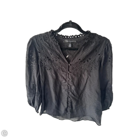 Top 3/4 Sleeve By White House Black Market In Black, Size: S