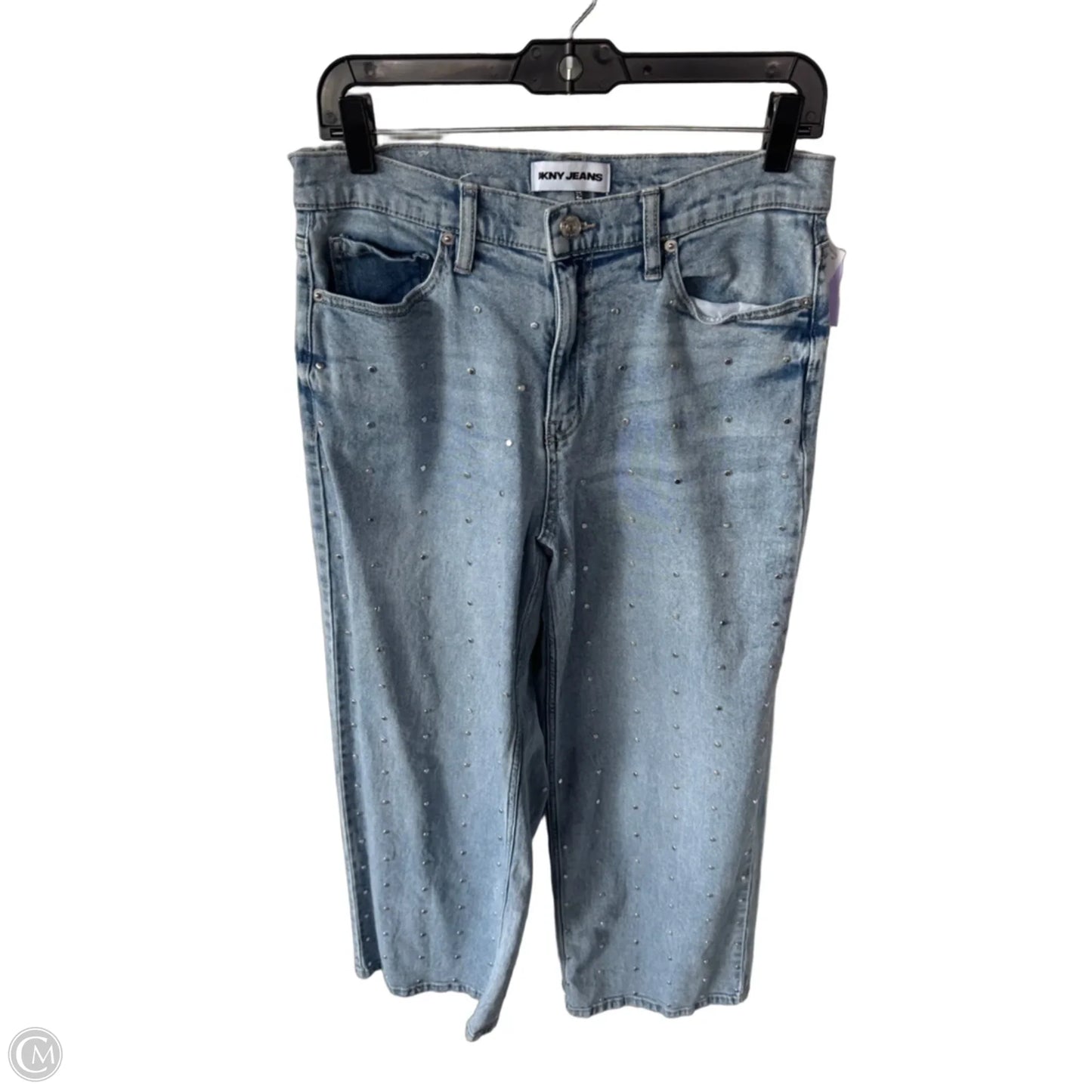 Jeans Wide Leg By Dkny In Blue Denim, Size: 10