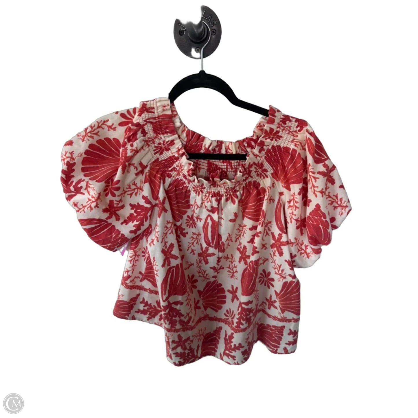 Top Short Sleeve By Cece In Orange & Tan, Size: M