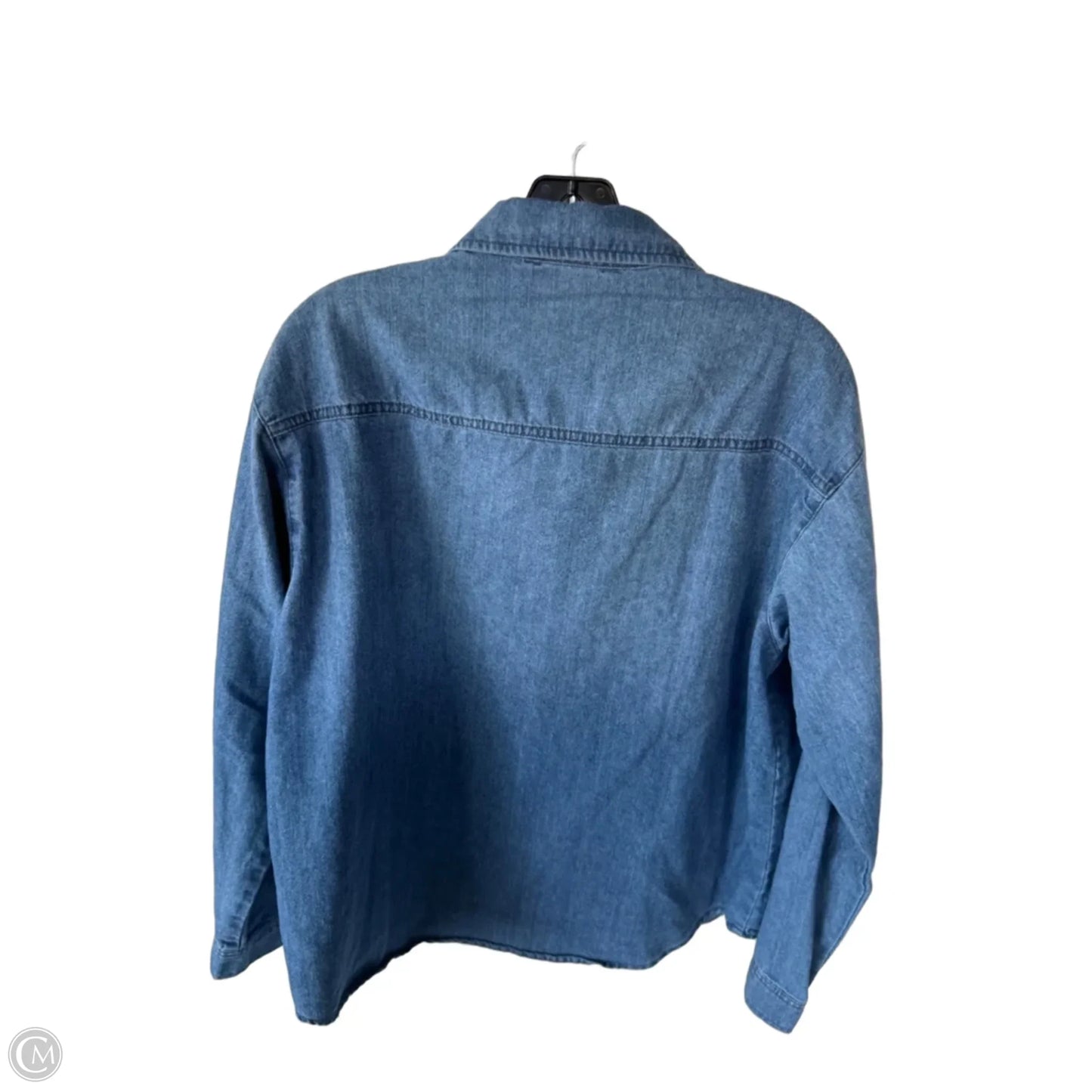 Top Long Sleeve By Seven 7 In Blue Denim, Size: M