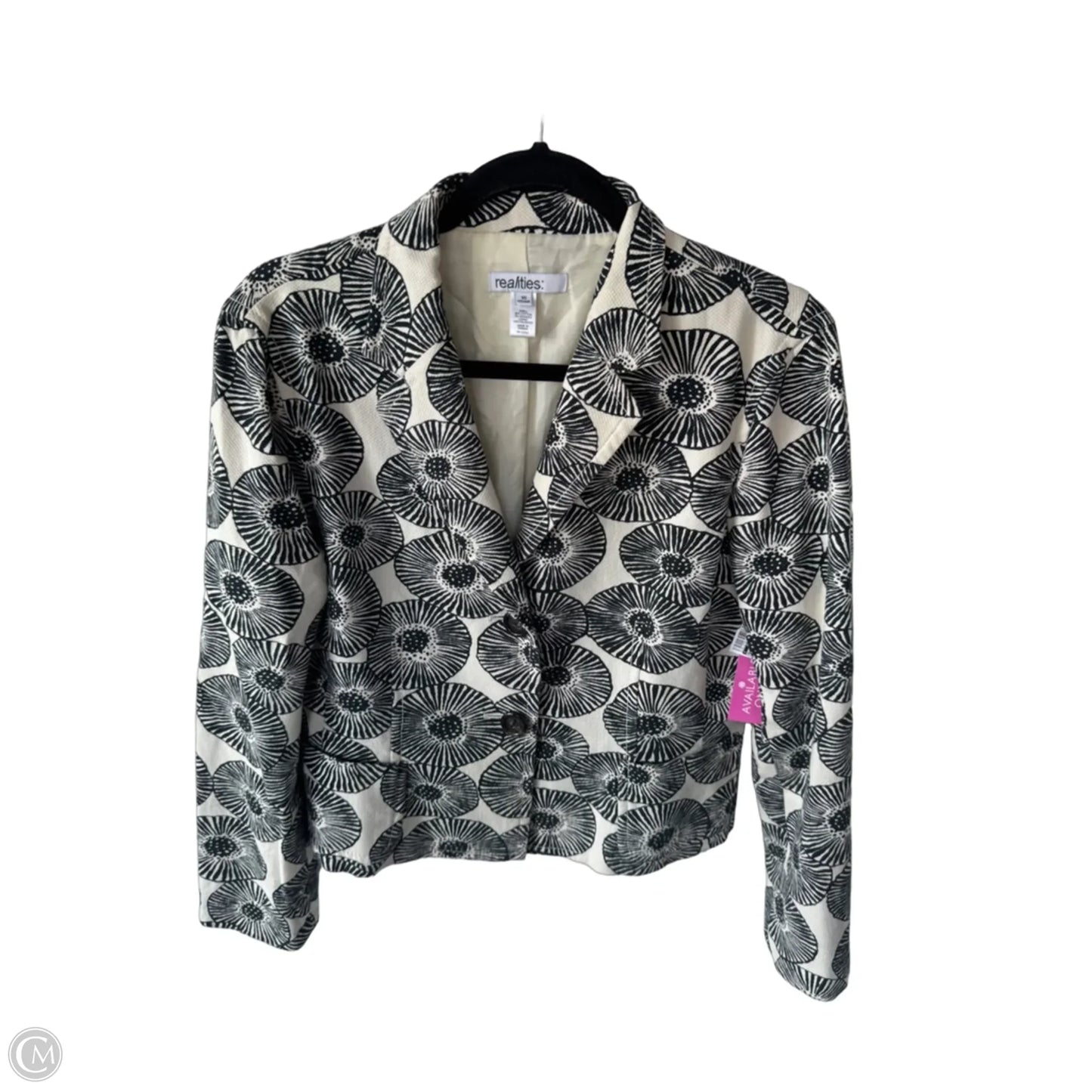 Blazer By Clothes Mentor In Black & Cream, Size: M