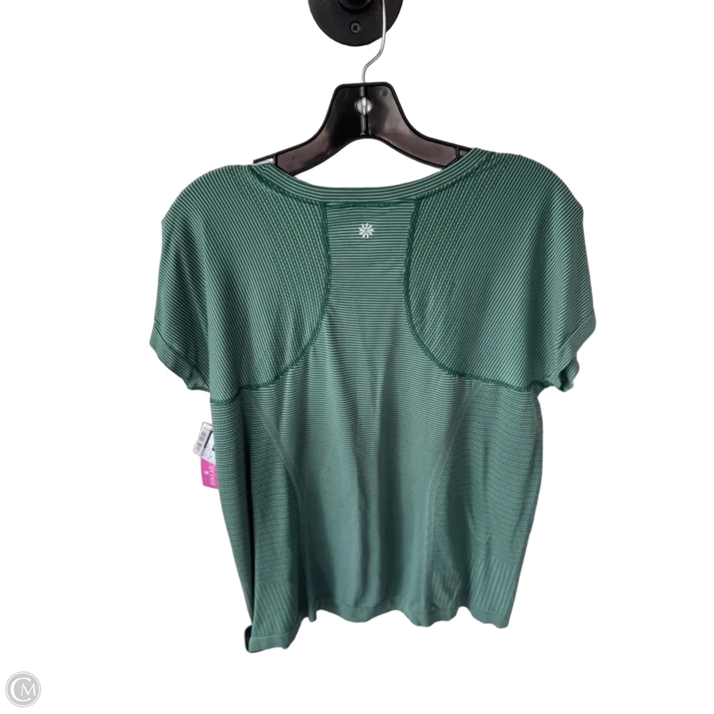 Athletic Top Short Sleeve By Athleta In Green & White, Size: Xl