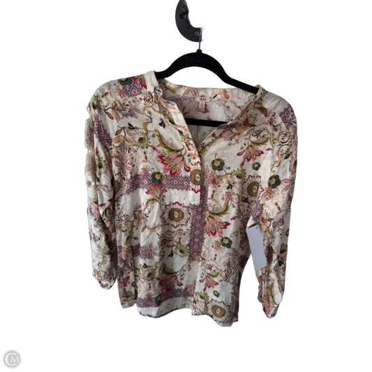 Top 3/4 Sleeve By Reba In Pink & Tan, Size: S
