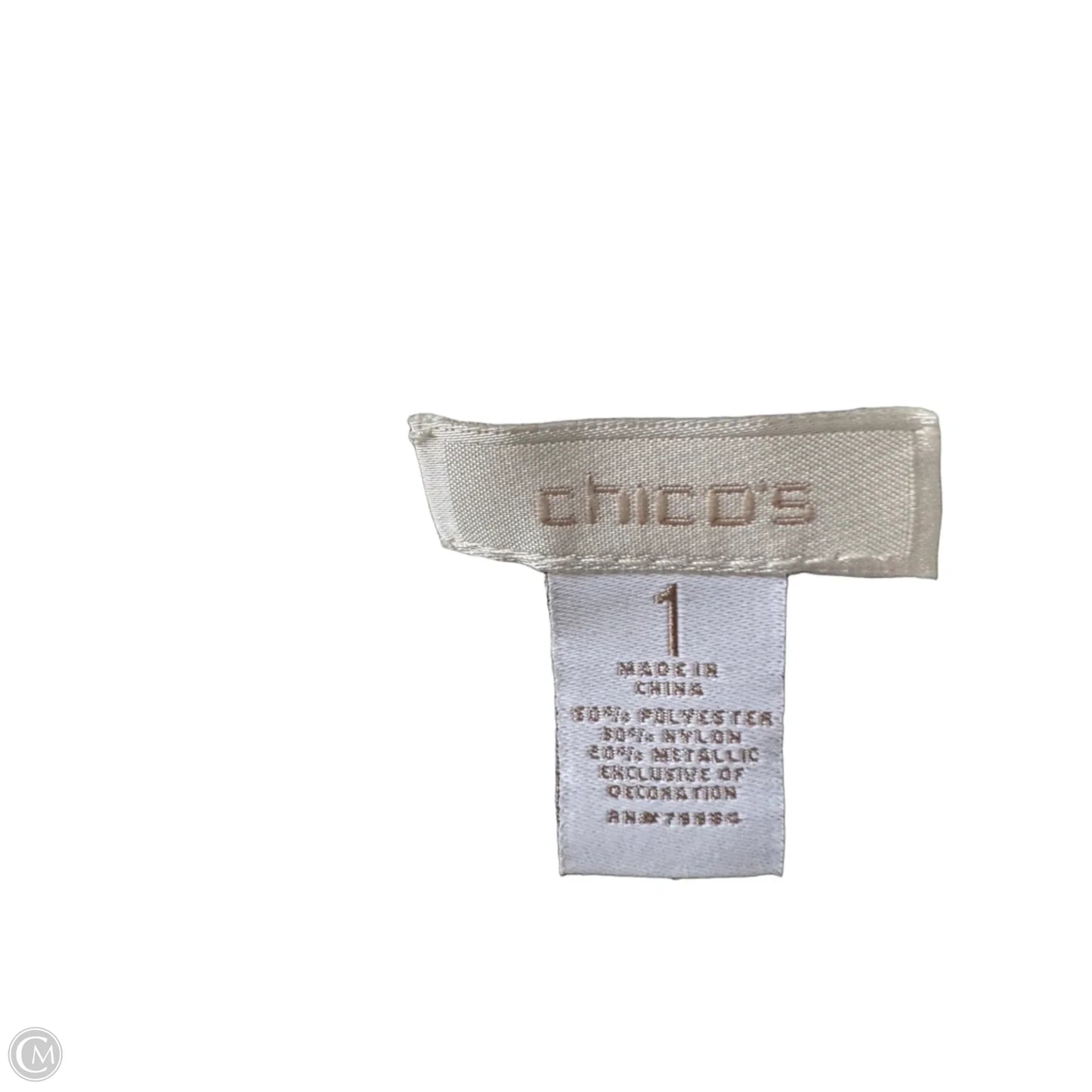 Sweater Short Sleeve By Chicos In Grey & Silver, Size: M