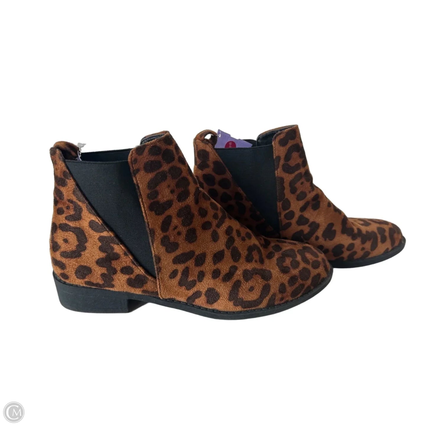Boots Ankle Flats By Clothes Mentor In Animal Print, Size: 7.5