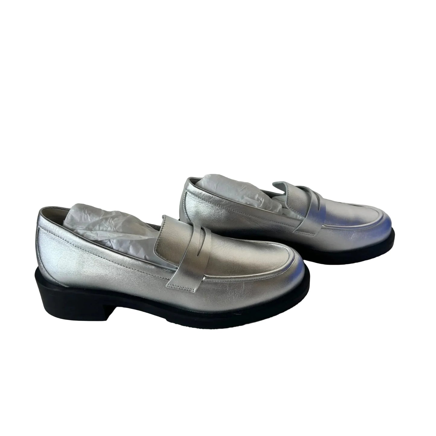 Shoes Designer By Stuart Weitzman In Silver, Size: 8.5