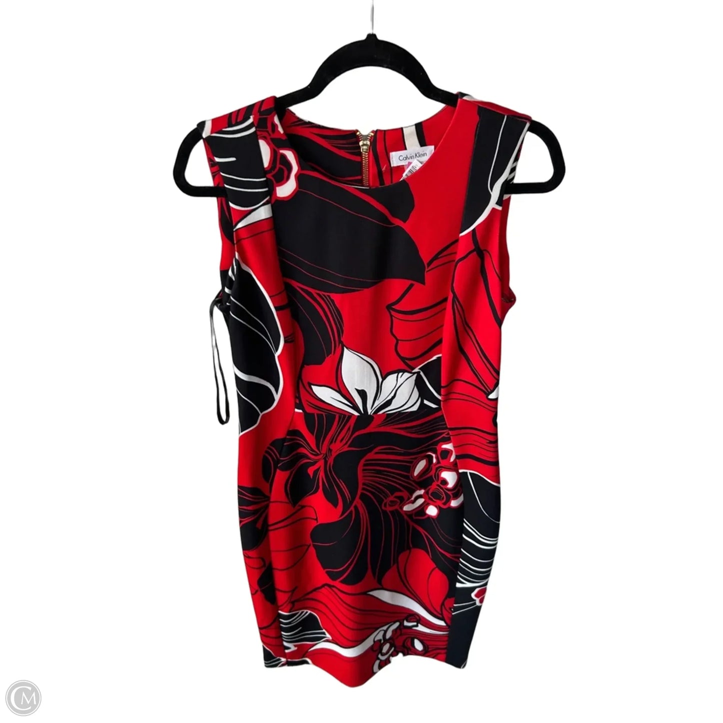 Dress Work By Calvin Klein In Black & Red, Size: M
