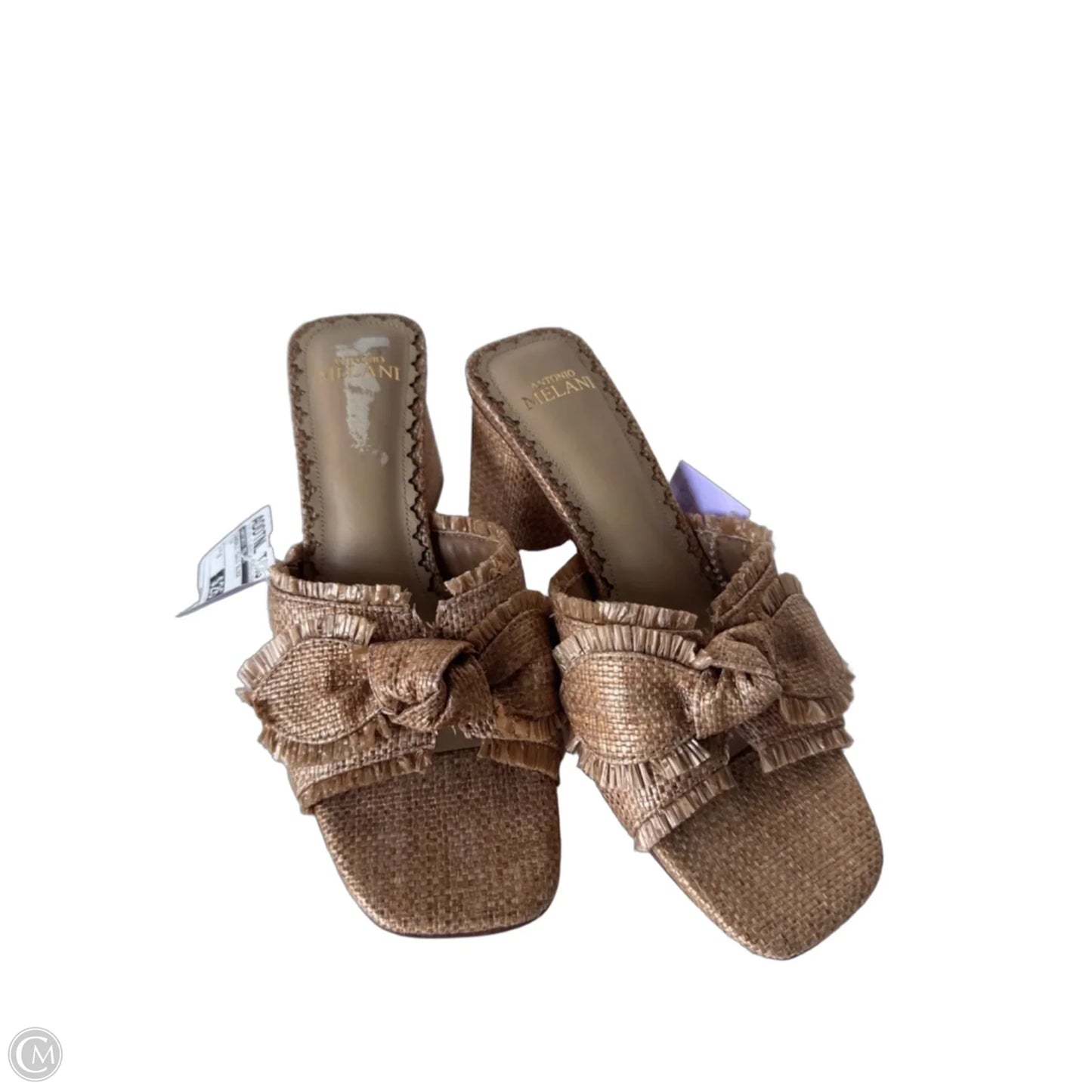 Sandals Heels Block By Antonio Melani In Tan, Size: 6