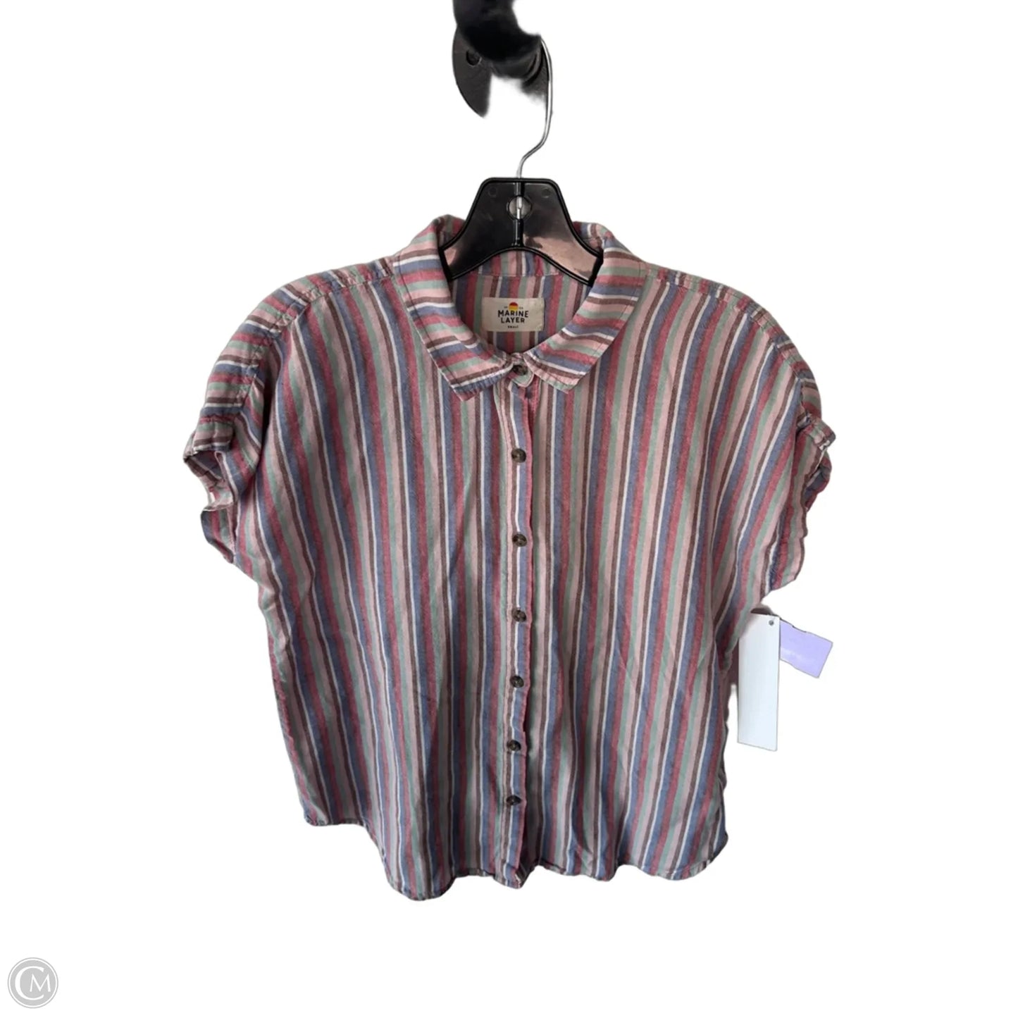 Top Short Sleeve By Marine Layer In Pink & Purple, Size: S