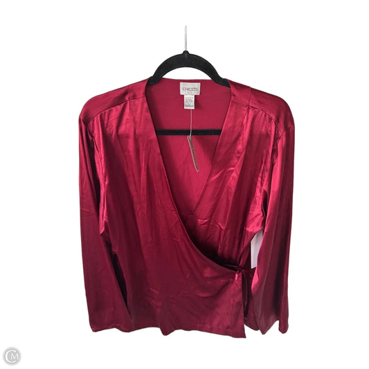 Top Long Sleeve By Chicos In Red, Size: Xl
