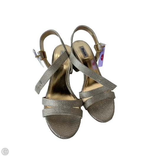 Sandals Heels Block By Cmc In Gold, Size: 10