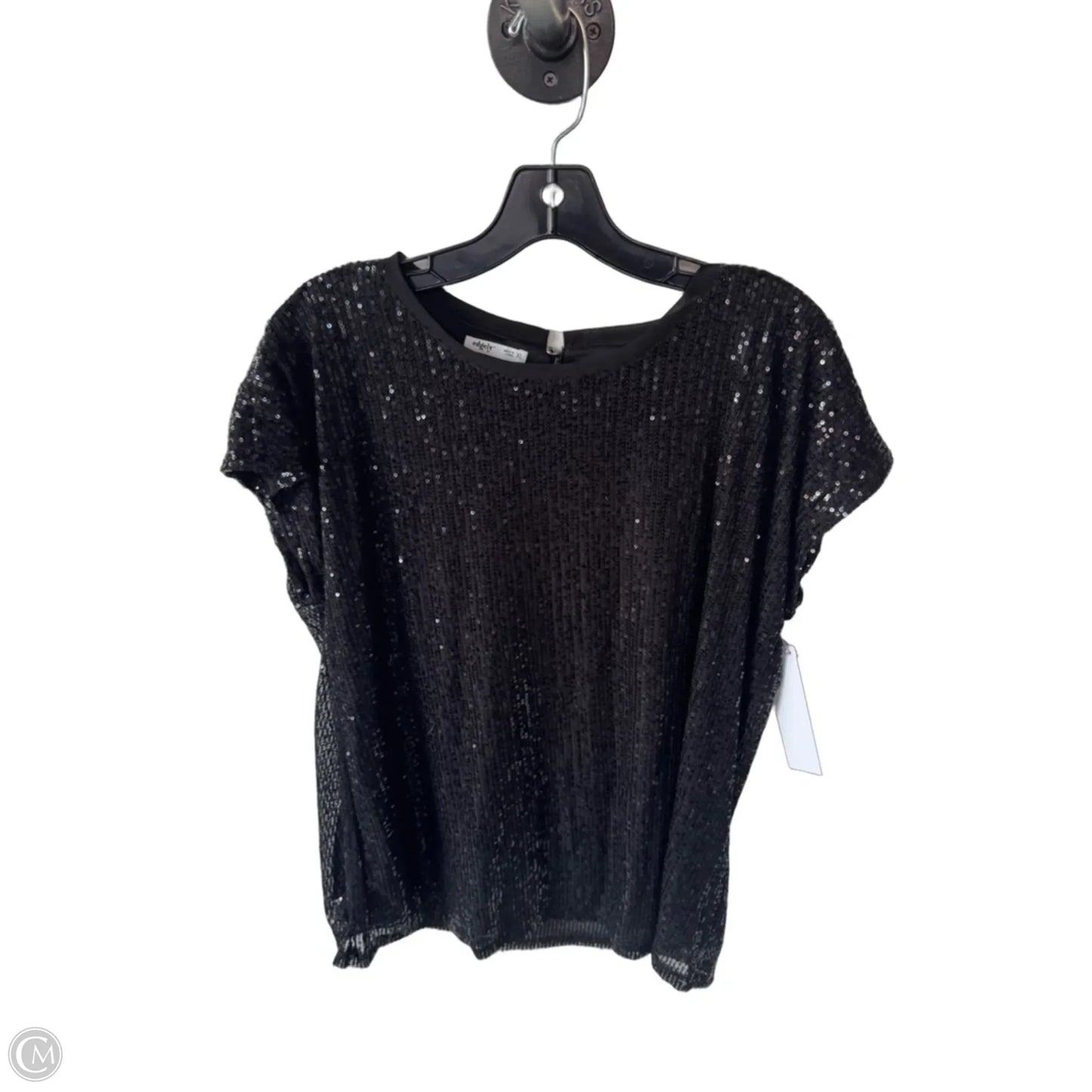 Top Short Sleeve By Edgely In Black, Size: Xl