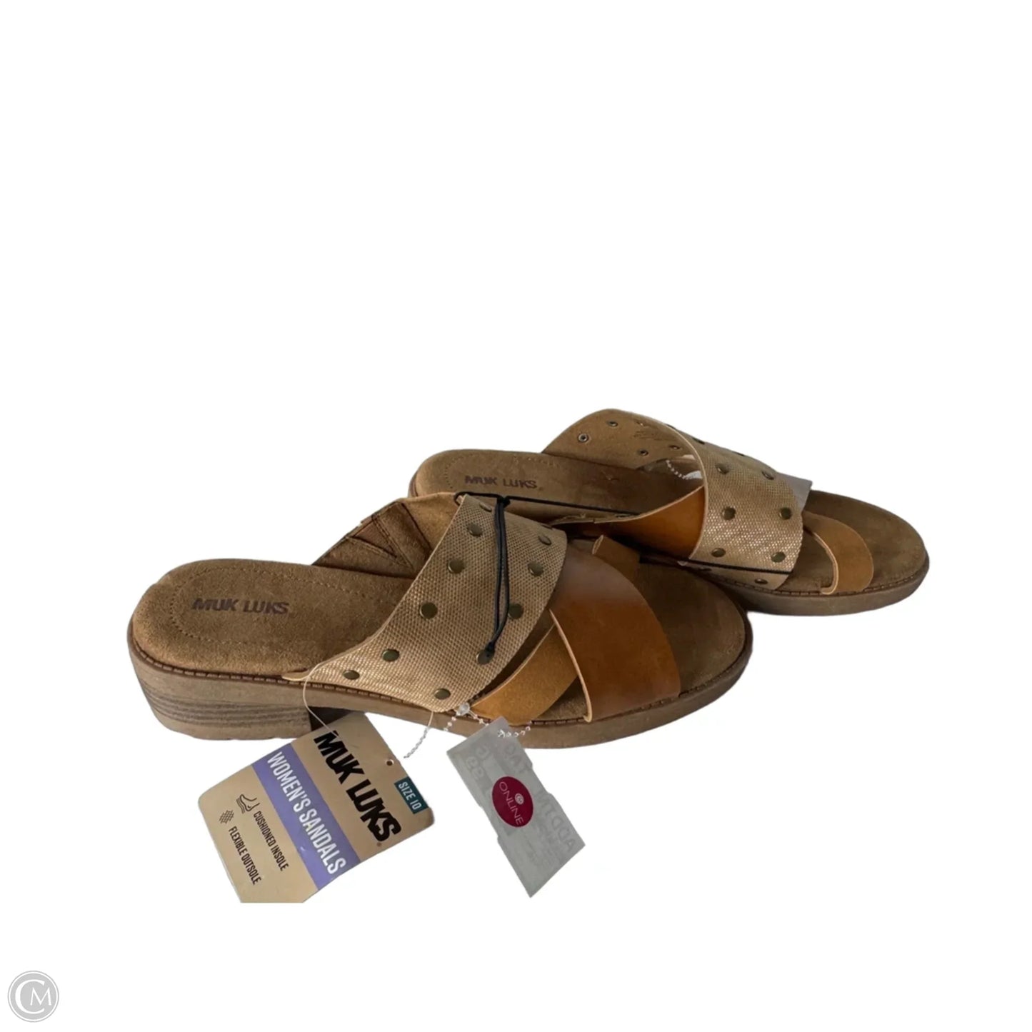Sandals Heels Block By Muk Luks In Brown, Size: 10
