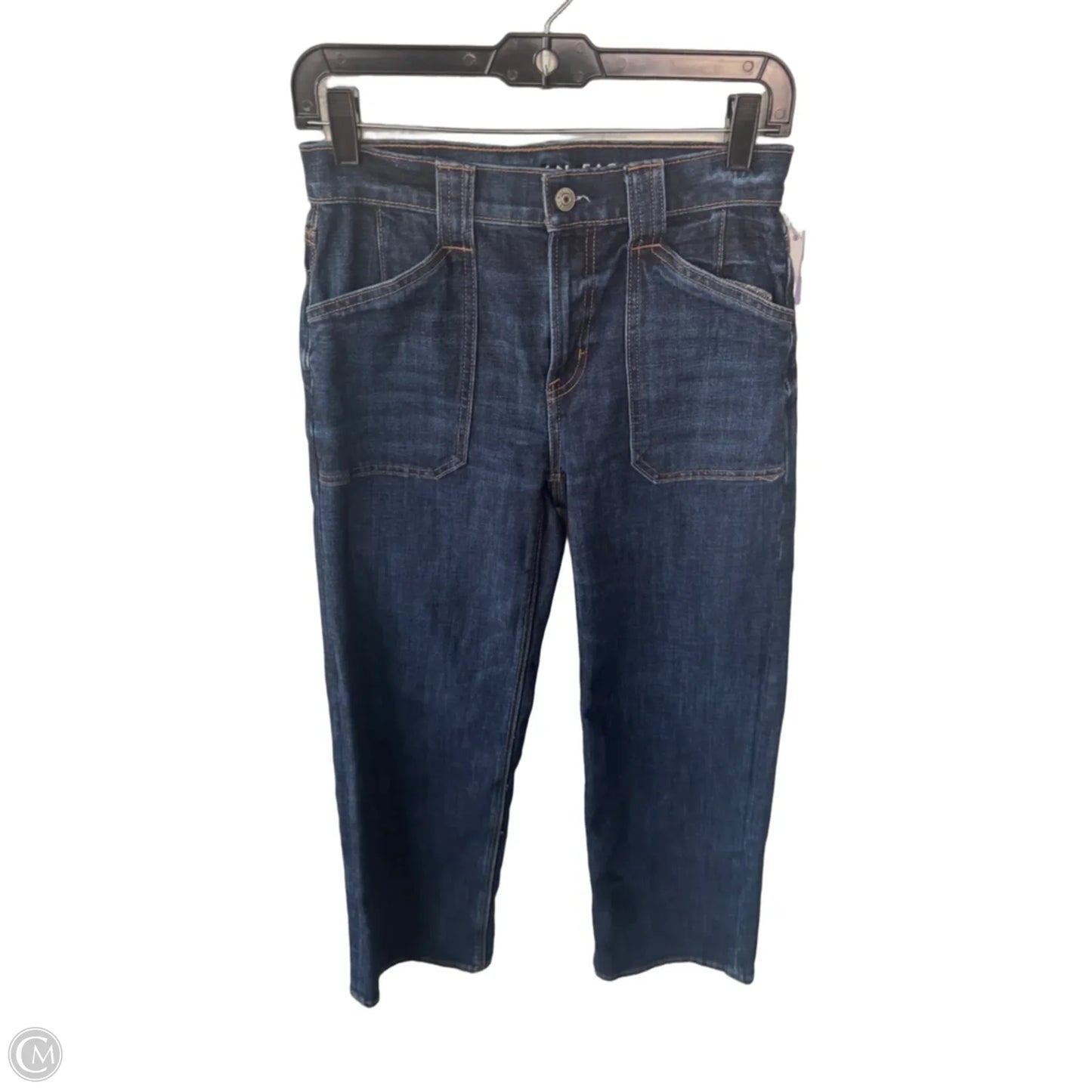 Jeans Straight By American Eagle In Blue Denim, Size: 0