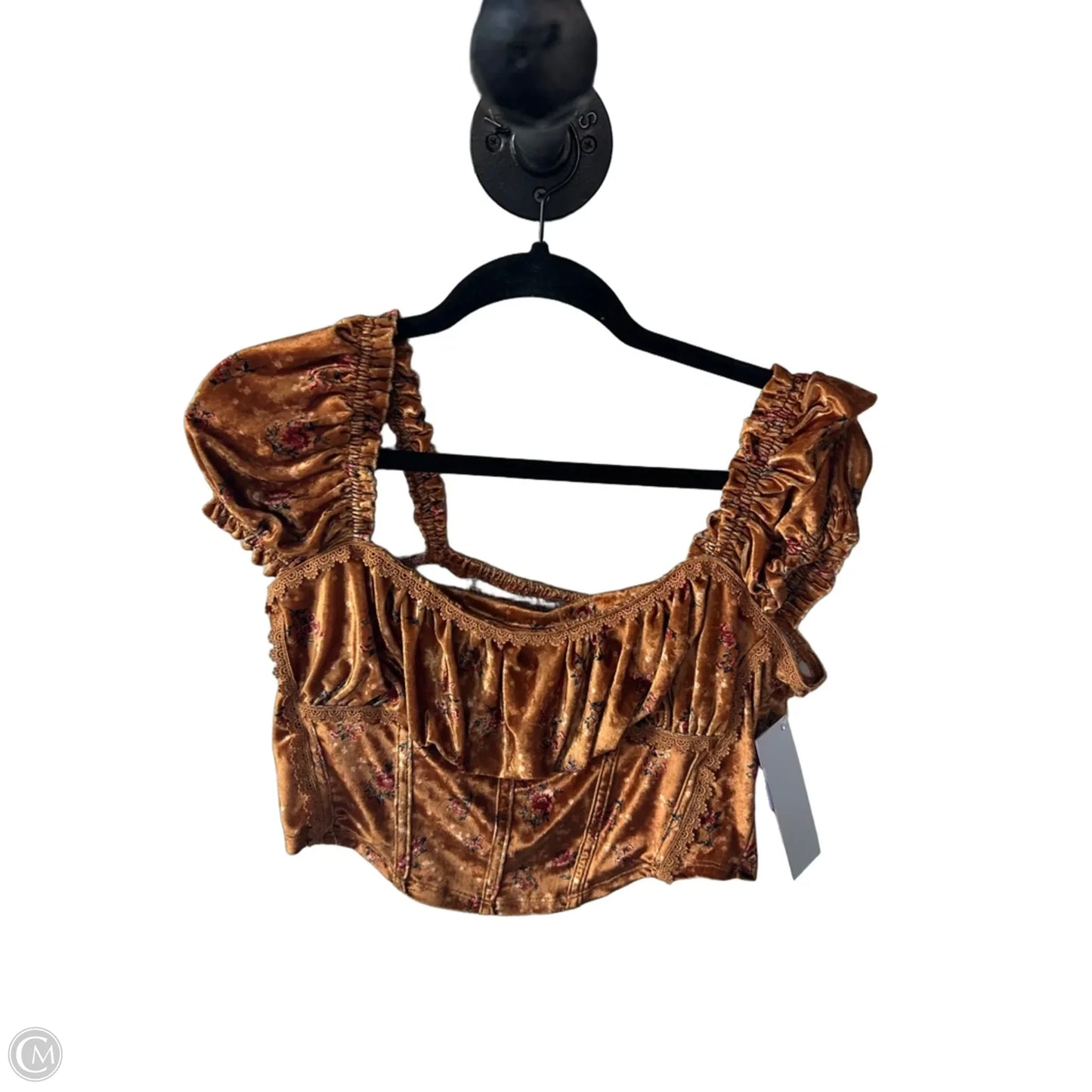 Top Short Sleeve By Free People In Orange, Size: M