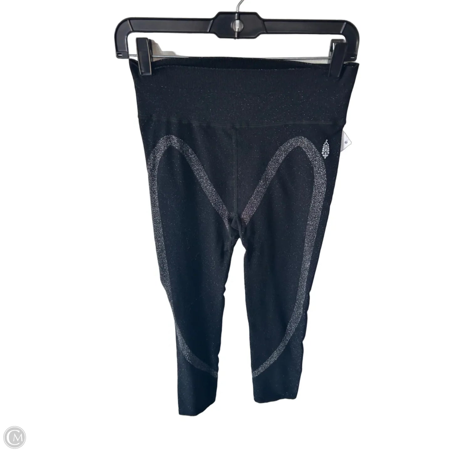 Athletic Leggings By Free People In Black & Silver, Size: 8